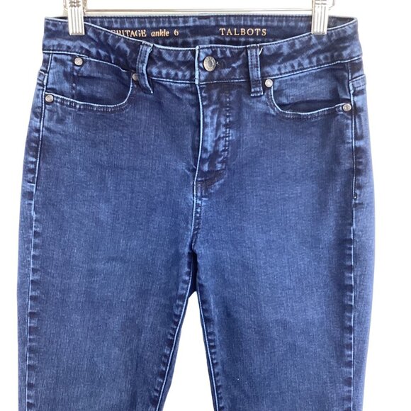 Talbots Women's Heritage Ankle Jeans Size 6 Dark Wash Mid-Rise‎ - Picture 4 of 10